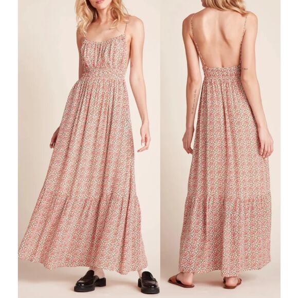 Birds of Paradise by Trovata Mirabella Floral Maxi Dress Carmine Ditsy Women's S - Picture 1 of 5